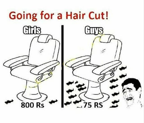 Hair cut Girls VS Boys