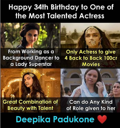 Deepika Padukons 34th birthday