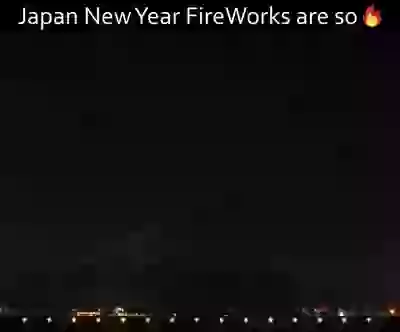 New Year 2020 Celebration Fireworks in Japan