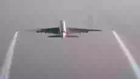 Men Flying At Airplane Speed